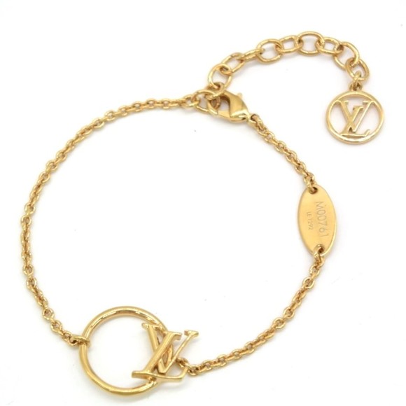 LOUIS VUITTON Louis Vuitton Bracelet LV Eclipse M00761 Gold Women's - Picture 1 of 7